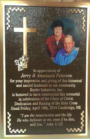 bronze custom color church plaque